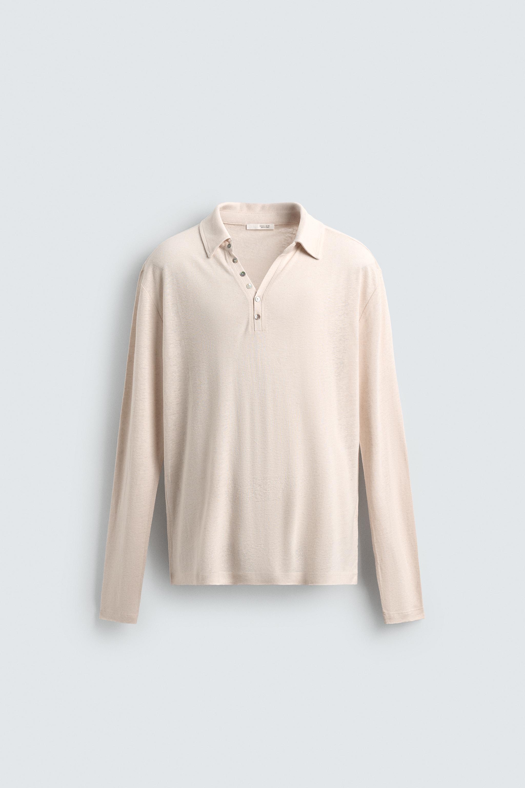 RELAXED FIT VISCOSE - LINEN POLO SHIRT